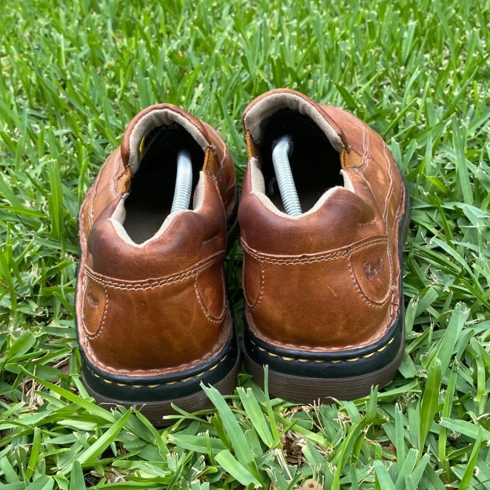 Dr. Martens 8B79 Mens Brown Leather Slip On Loafers Size US 12 Moc Toe Shoes